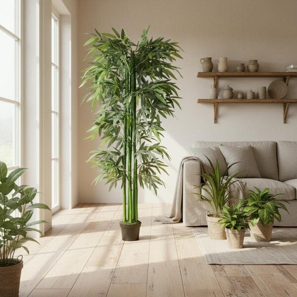Wyld Haus Marifa Artificial Bamboo Style Tree In Pot For Interior Planters And Office Spaces