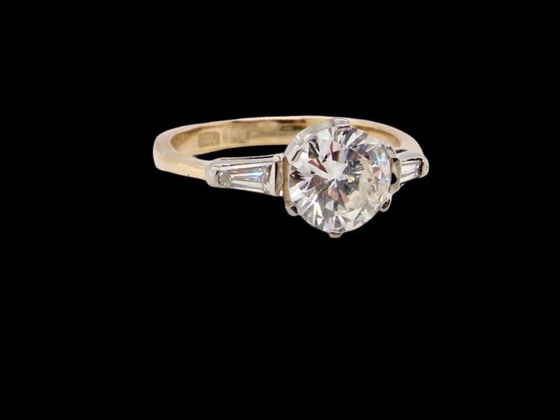 Vintage Tom A Fine 1ct+ Solitaire Diamond Ring