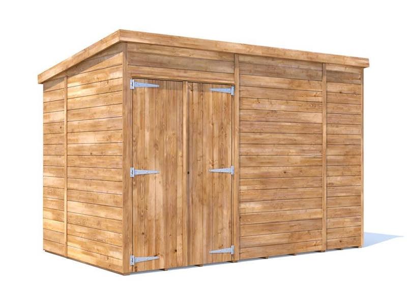 Dunster House Wooden Garden Shed Storage 3 x 1.8m (10' x 6') 15mm Walls Overlord Pent Roof No Window, Overlord Modular