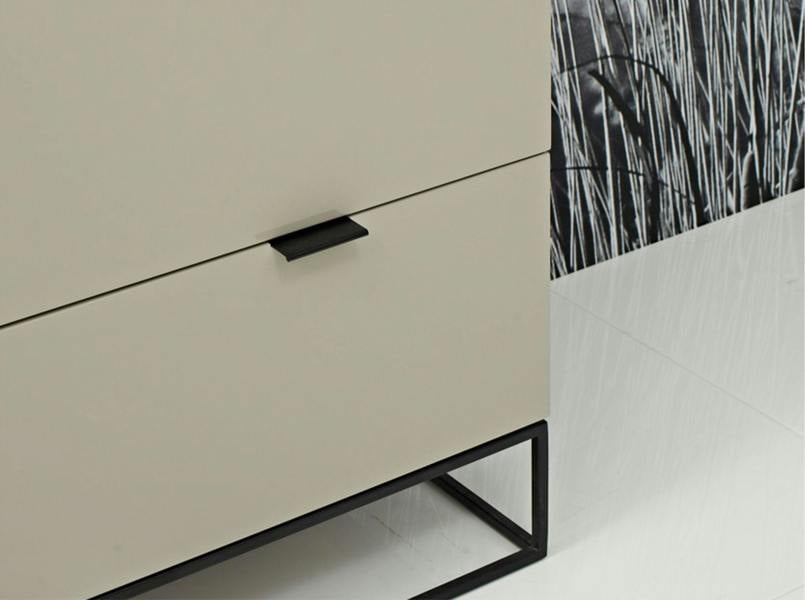 Angel Cerdá Chest of Drawers Grey Wood and Black Steel 7020