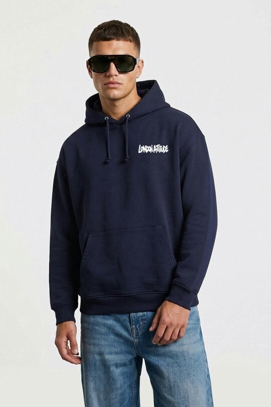 London Attitude Oversized Heavyweight City Graffiti Hoodie