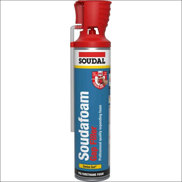 Soudal 600ml Soudafoam Gap Filler Genius Gun Expanding Foam