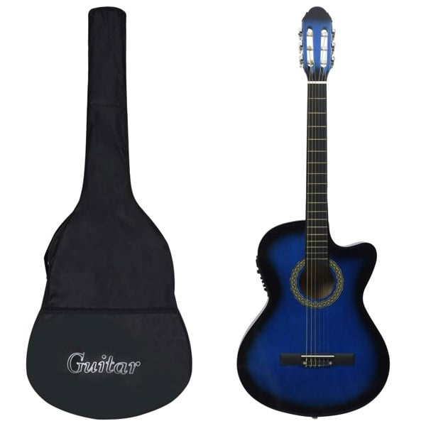 Berkfield 12 Piece Western Guitar Set with Equalizer and 6 Strings Blue
