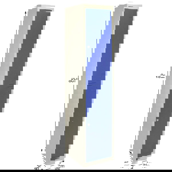 Monstershop Metal Storage Lockers - Two Doors, Flatpacked, Blue