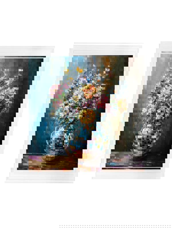 Exceptional Art Disco Bloom Wildflowers - Strong White Hurstwood square frame