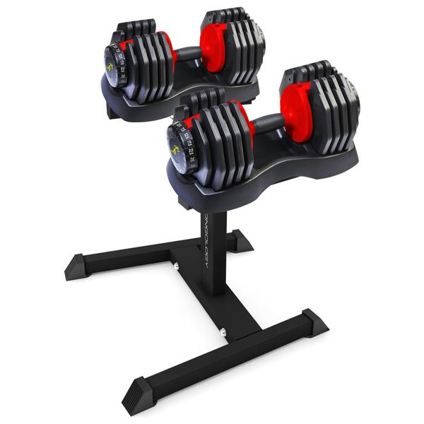 Strongology Homeology Strongology Urban25 Red Adjustable Dumbbell Pair with Free Durable Steel Adjustable Urban25 Dumbbell Floor Stand