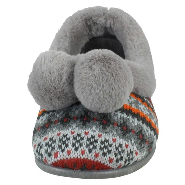 Rose Bank Ladies Rose Bank Memory Foam Aztec Print Pom Pom Slippers Lizzy
