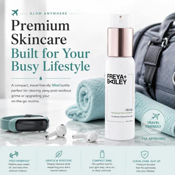 Aquarius Freya + Bailey Glo Up Face Cleanser Oat Silk Gentle Cleansing Wash 30ml