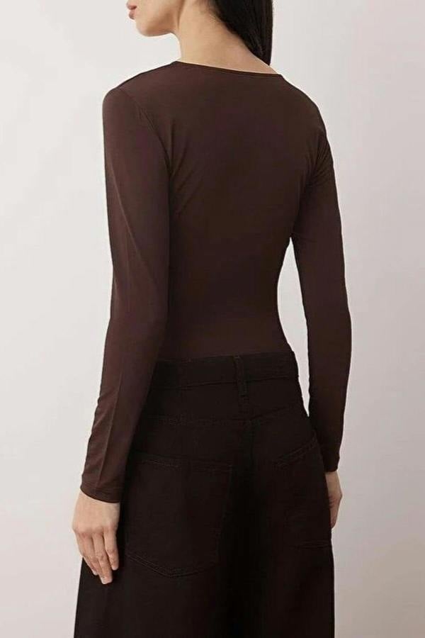 WOVCOR Lace Detail V-Neck Knit Bodysuit