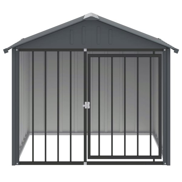 Berkfield Dog House with Roof Black 117x103x102 cm Galvanised Steel