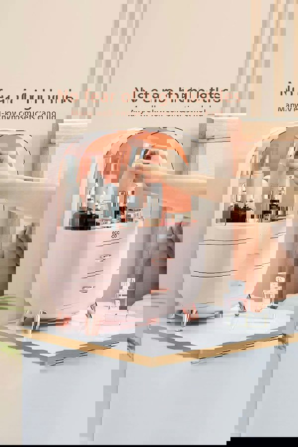 Living and Home Makeup Cosmetic Organizer Storage Box With 2 Drawers For Home Bedroom Bathroom Dressing Vanity