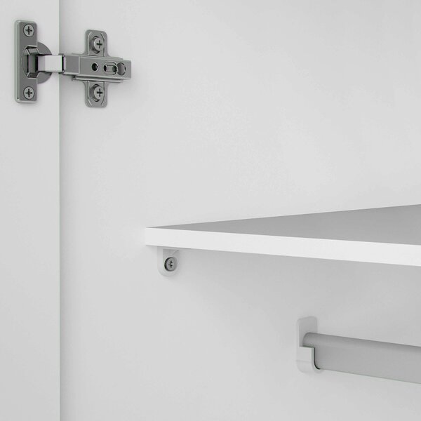 Wyld Haus Munich White Wooden Wardrobe 2 Doors and 3 Shelves