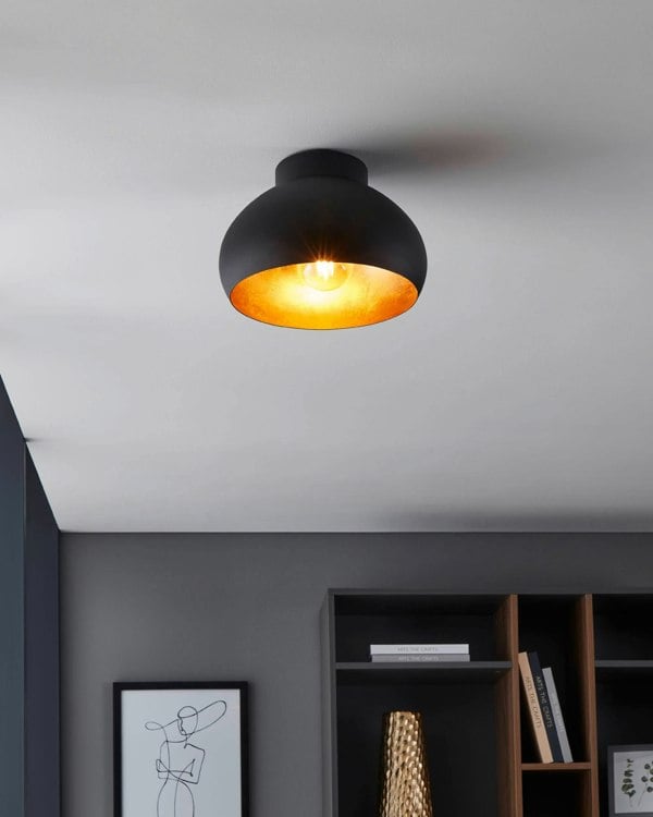 EGLO Mogano 2 Ø 28cm Black/Gold Ceiling Light