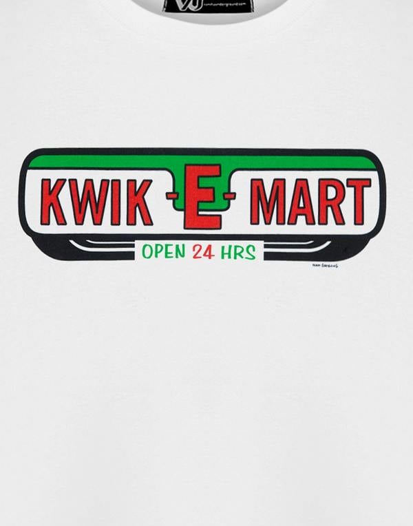 The Simpsons Mens White Kwik-E-Mart Short Sleeved T-Shirt