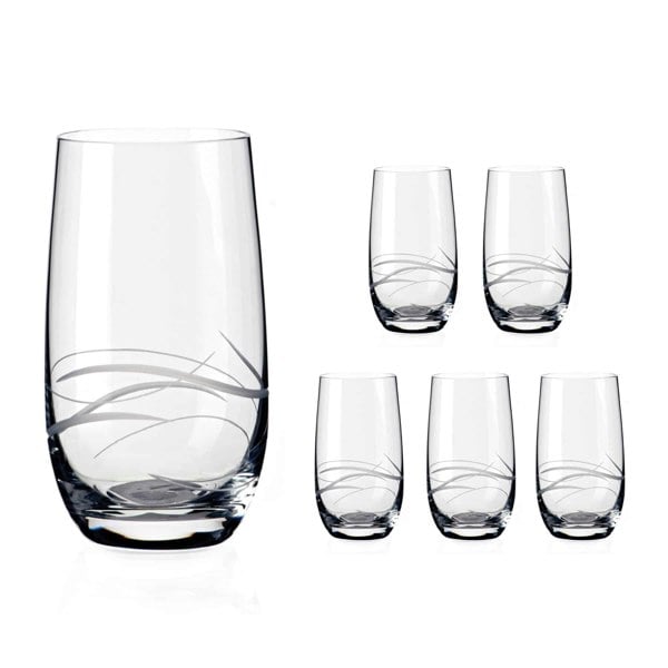 Diamante Fantasy Hand Cut Crystal White Wine Glasses - Set of 6