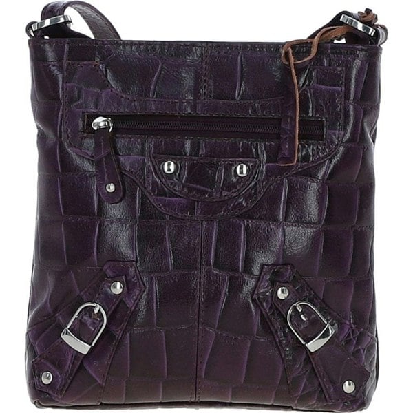 'Pietra' Croc-embossed Crossbody Bag: 09-192