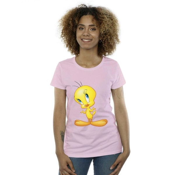 Looney Tunes Womens Tweety Standing Cotton T-Shirt - Baby Pink