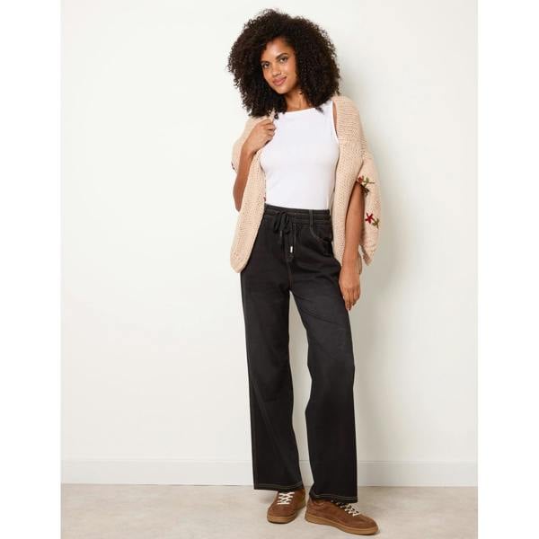 Blue Vanilla Elasticated Waist Jeans With Tie