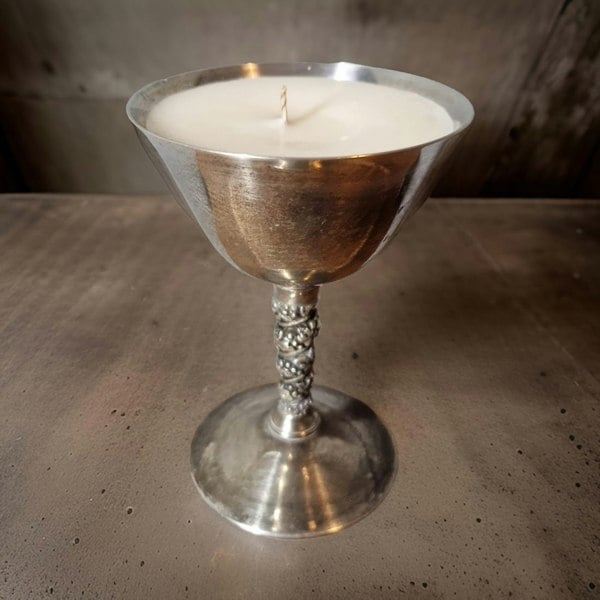 silver goblet candle