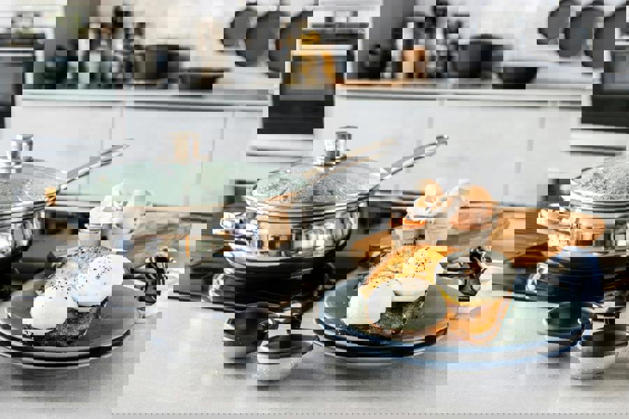 KitchenCraft Stainless Steel 28cm Six Hole Egg Poacher