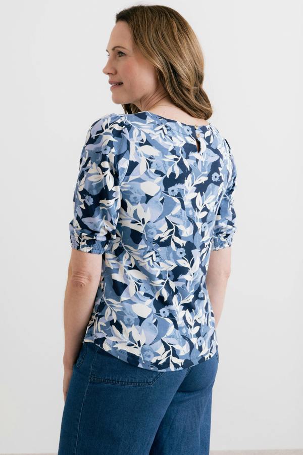 Lily & Me Meadow Printed Jersey Top Navy