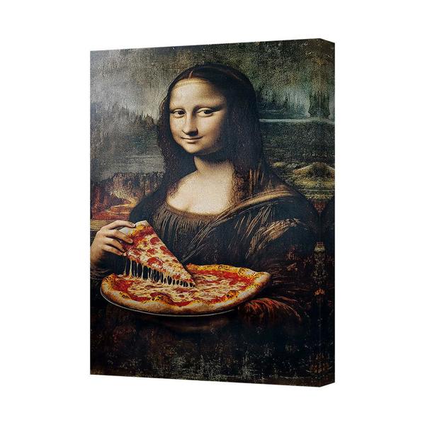 Benjamin Tate Design Mona Lisa Pizza Canvas Art Print Wall Decor Gallery Wrapped