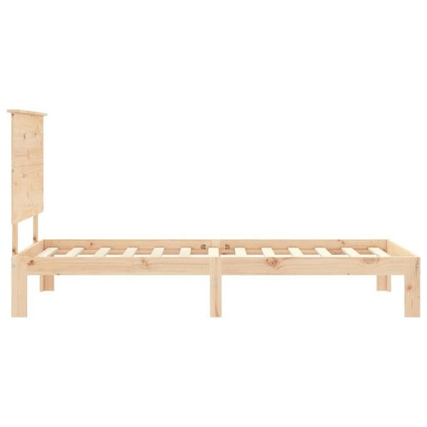 Berkfield Bed Frame with Headboard Small Single Solid Wood