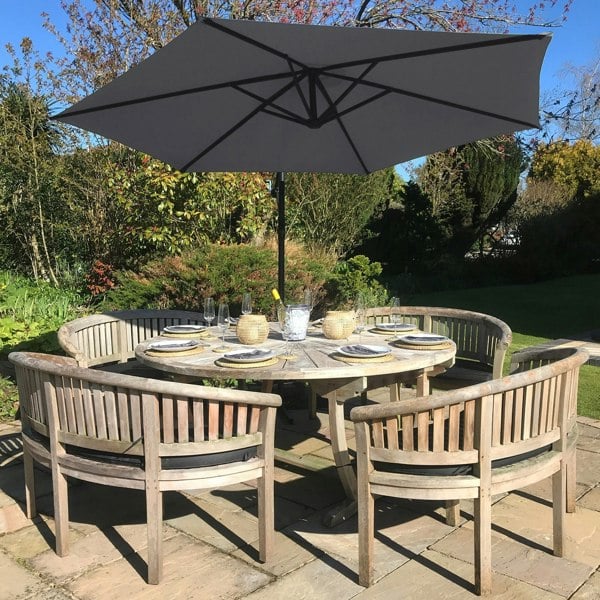 Monstershop Grey Cantilever Parasol & Square Base