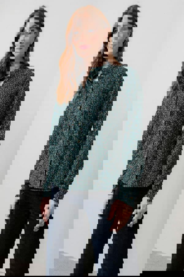 Lily & Me Hannah Organic Cotton Jersey Frill Shirt Green