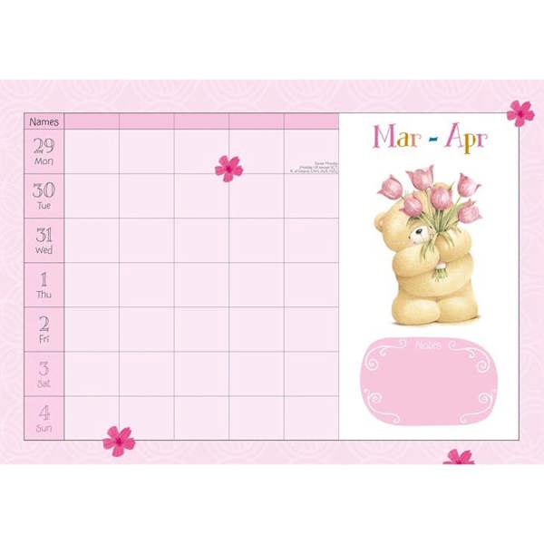 Forever Friends A4 Family Planner 2027, Family Planners, Month To View, Family, Gift