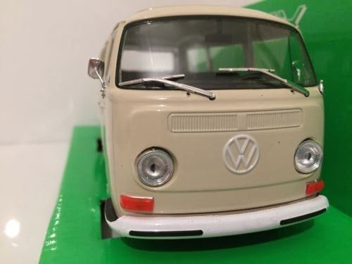 vw bus t2 1972 beige welly 22472be new 1:24 scale