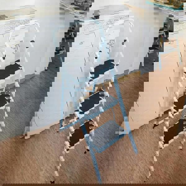 Gr8 Home 3 Step Ladder Folding Stool Non Slip Tread Heavy Duty Steel Foldable Home DIY