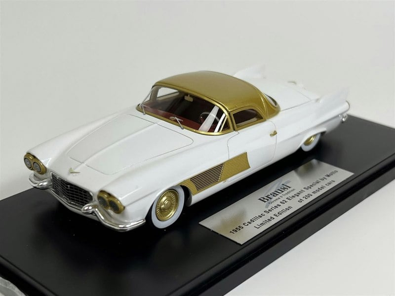 Brausi 1955 Cadillac Series 62 Elegant Special by Motto White Gold 1:43 Scale Brausi BRA2105