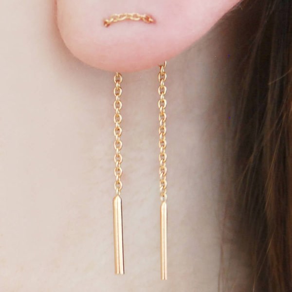 Rose Gold Threader Earrings