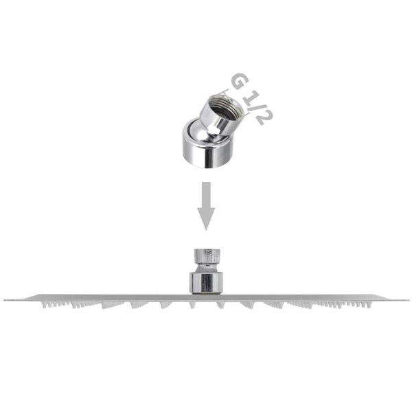 Berkfield Rain Shower Head Stainless Steel 20x30 cm Rectangular
