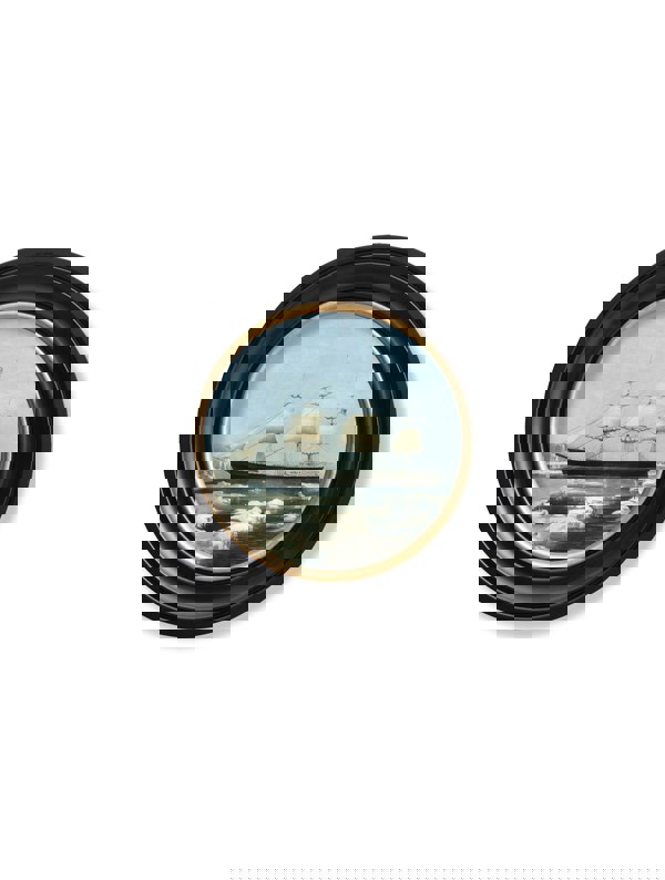 Exceptional Art c.1854 Red Jacket Clipper - Round Frame