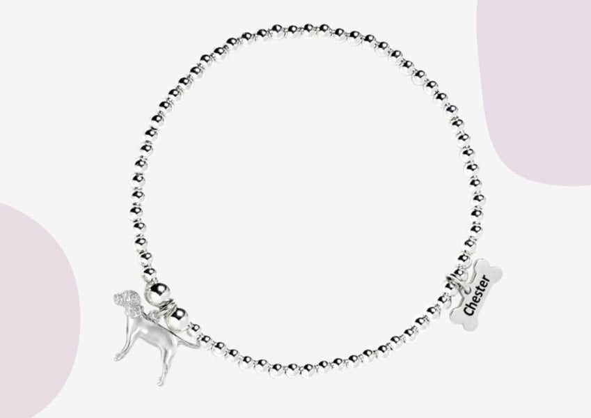 Border Terrier Silver Ball Bead Bracelet - Personalised - MYLEE London
