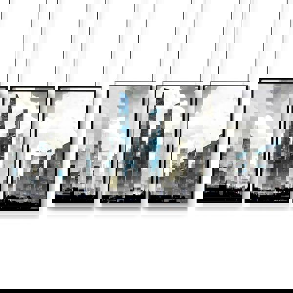 Modern Wall Art For Living Room Uk | Set of 3 Urban Skyscrapers Wall art Prints