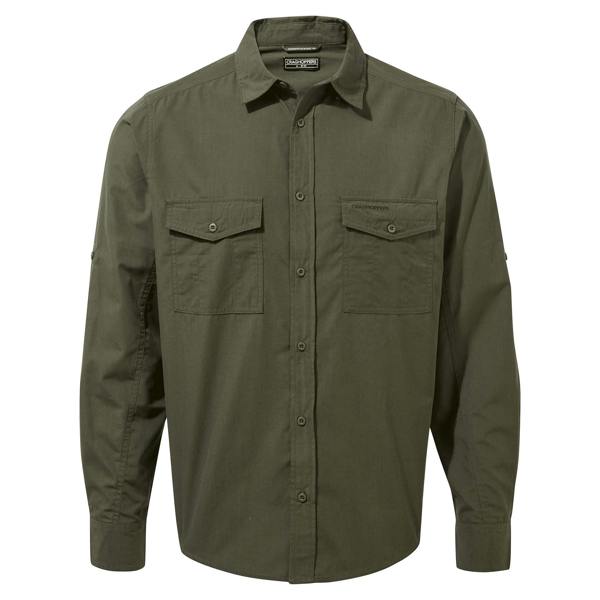 Craghoppers Mens Kiwi Long-Sleeved Shirt - Woodland Green - 
