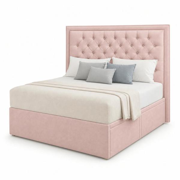 Great British Beds Princess Divan Bed - Pink Plush
