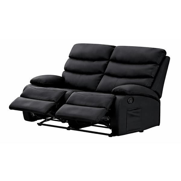 Kudlhome 2 Seater Manual Recliner Sofa, Black