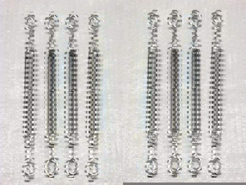 x4 M12 Galvanised Forged Straining Screw Eye Eye - Caravan Turnbuckle Open Body