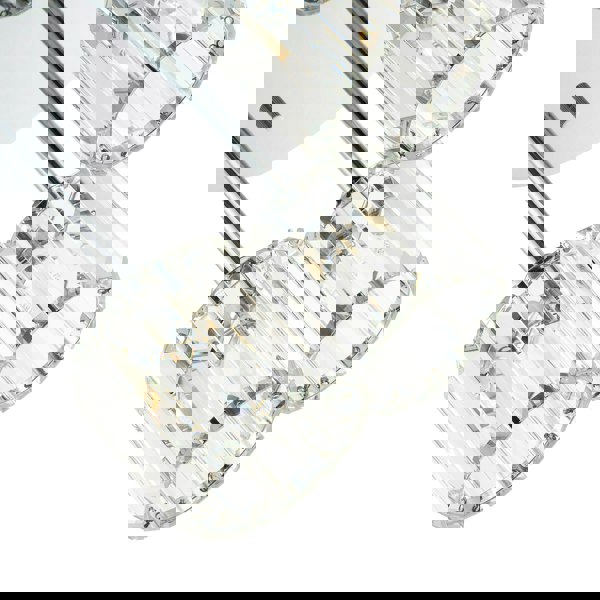 Modern Triple Level Chrome Ceiling Light with K9 Crystal Glass Shades Image 5