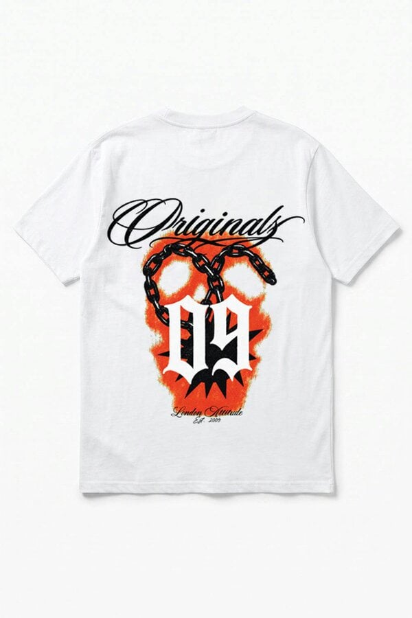 London Attitude Originals 09 Oversized Heavyweight Printed T-Shirt in White
