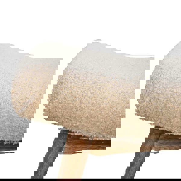 Artisan Furniture Boucle Cream Curved Bench
