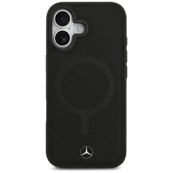 Mercedes Leather Laurel Leaves Stripes MagSafe Case for iPhone 17 Air 6.5" Black - MEHMP17M25RLDLKH