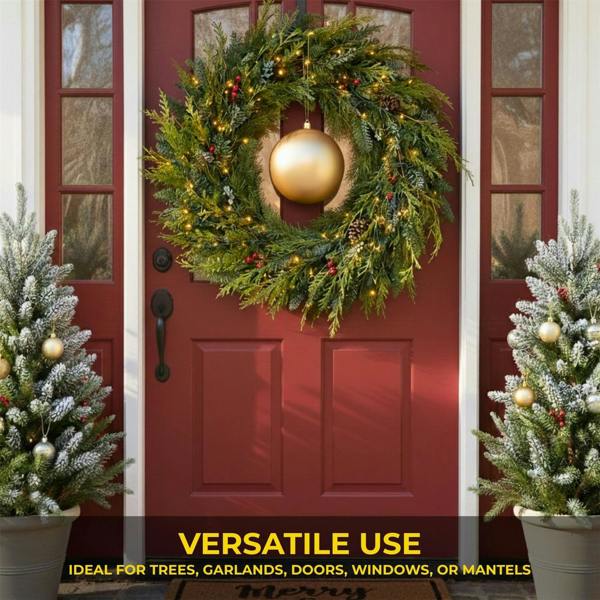 25cm Matte Champagne Christmas Bauble for Elegant Festive Tree and Home Decoration image 6