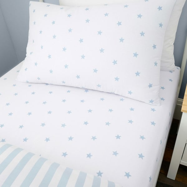 Bianca Mini Star & Stripes Cotton Fitted Sheet Blue