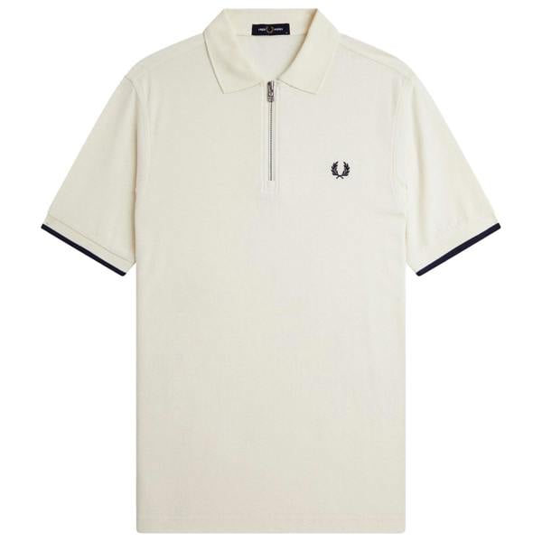 Fred Perry Crepe Pique Zip Neck Polo Shirt