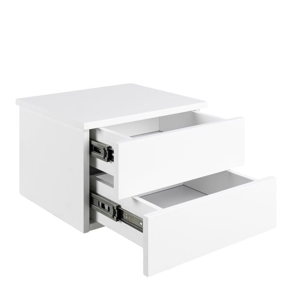 Furniture To Go Avignon Bedside Table with 2 Drawers in White